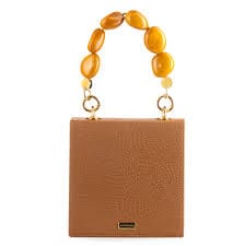 Vitta Nude Vegan Cactus Leather Handbag / White Tagua Handle