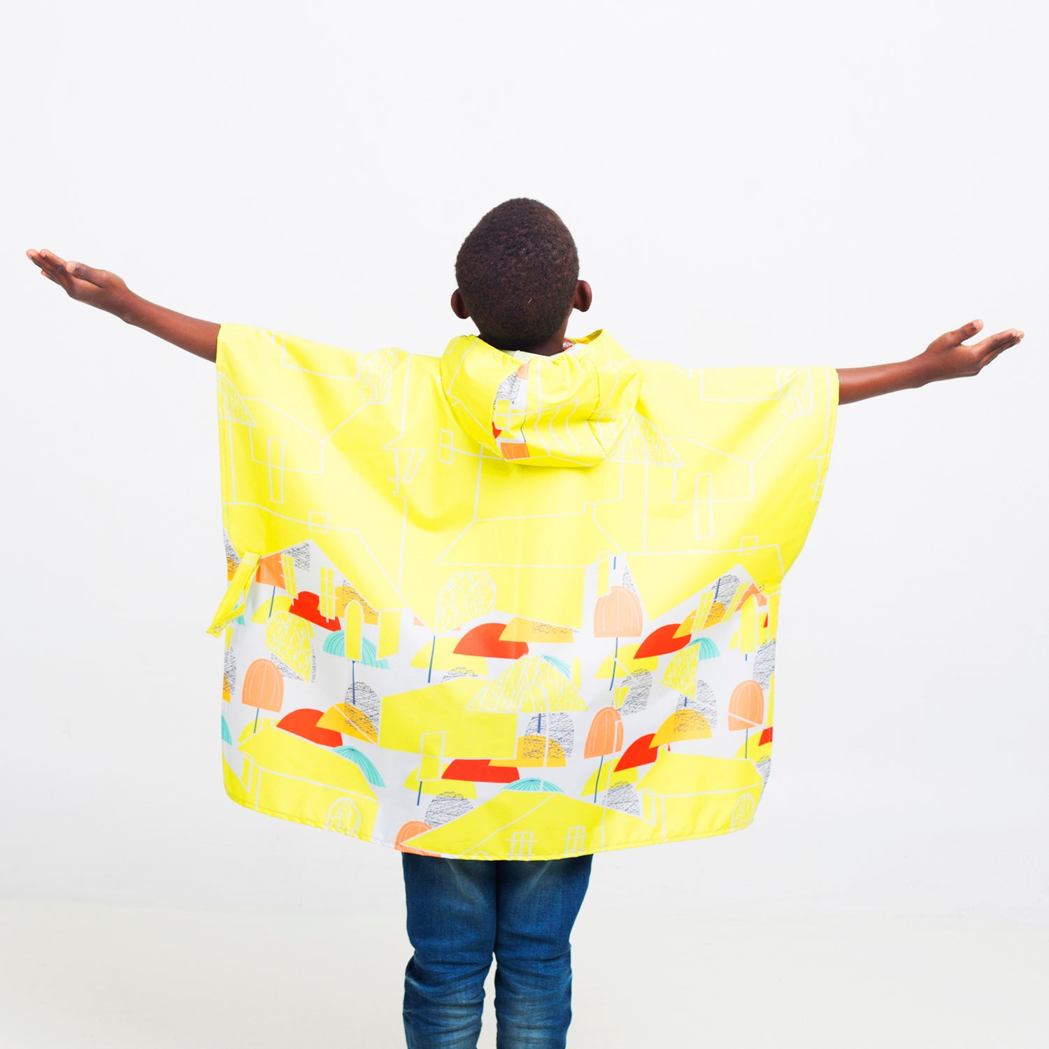 Graphic Mini Poncho Pocket