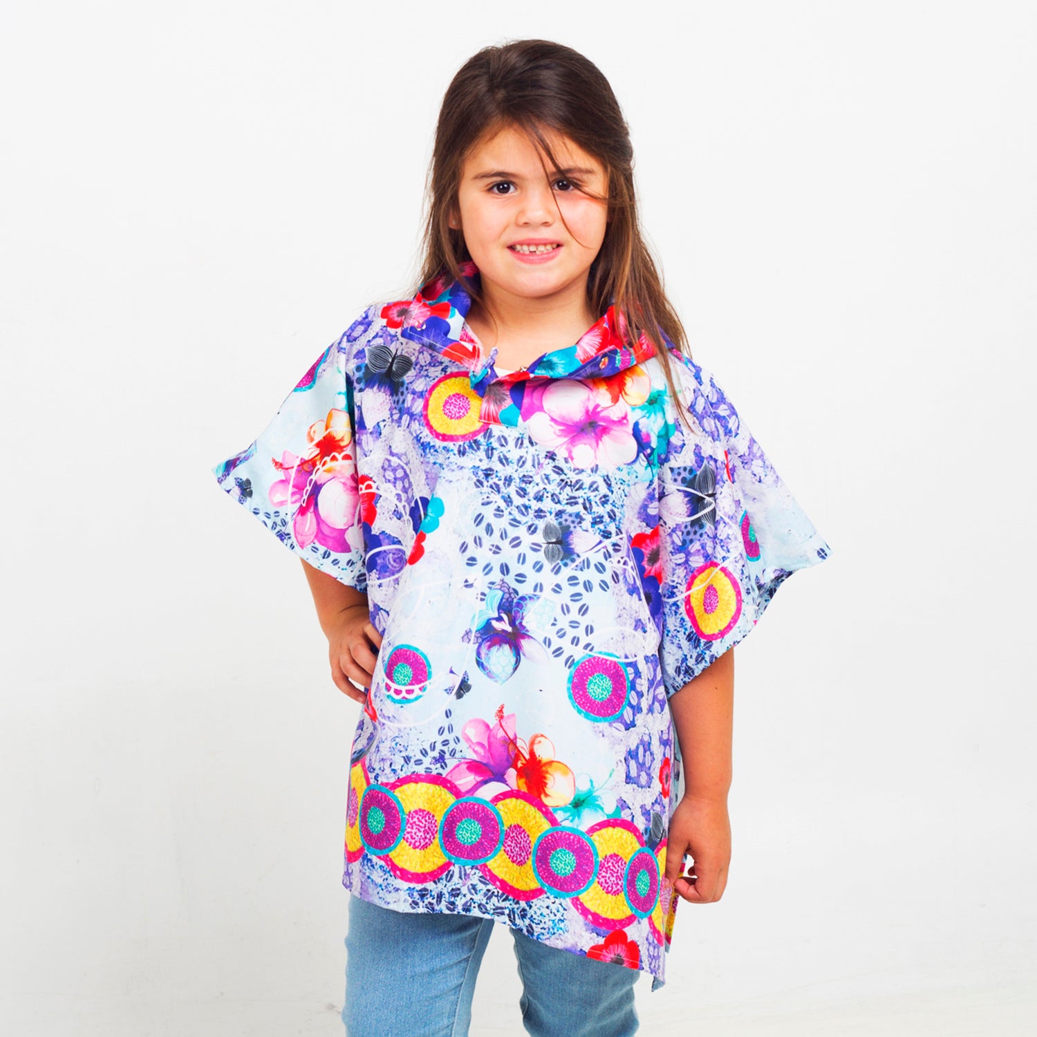 Graphic Mini Poncho Pocket