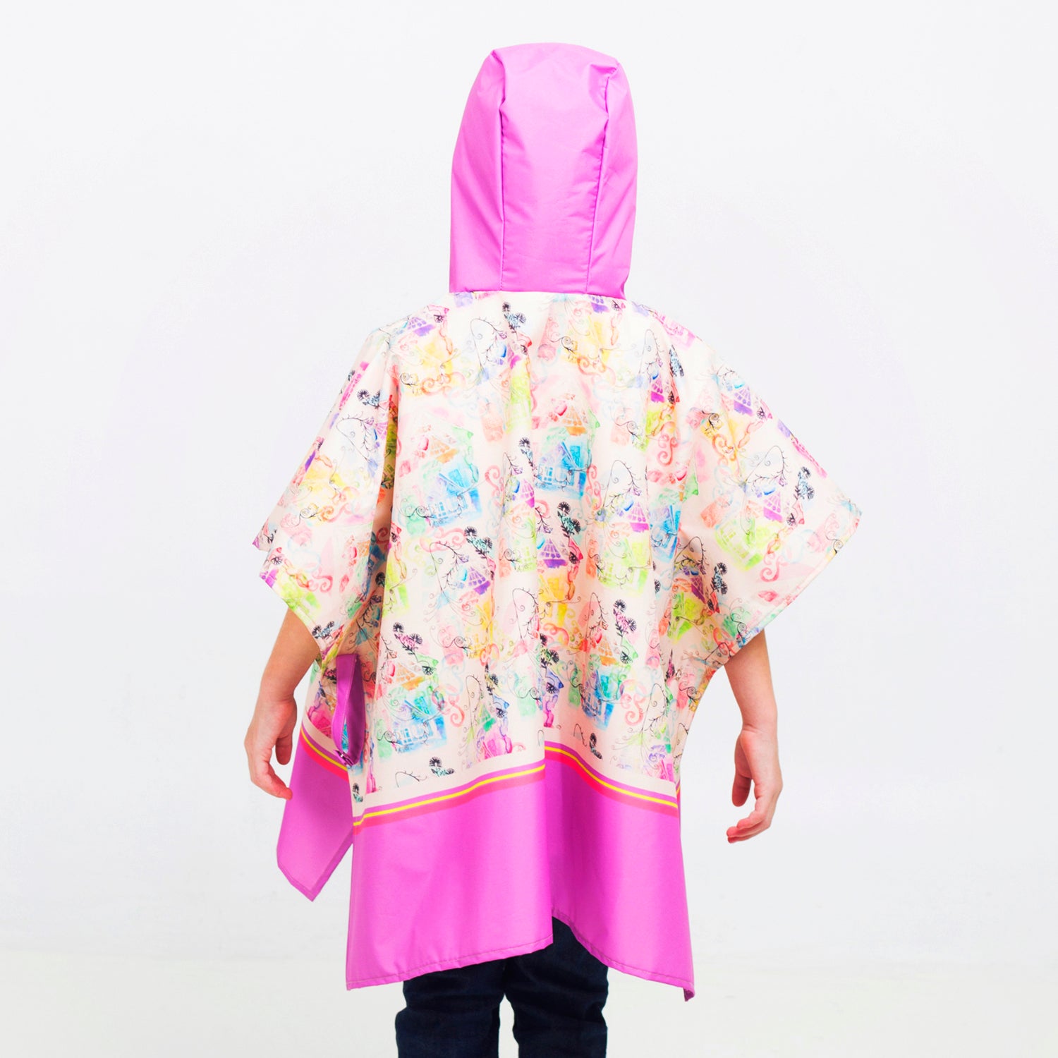 Graphic Mini Poncho Pocket