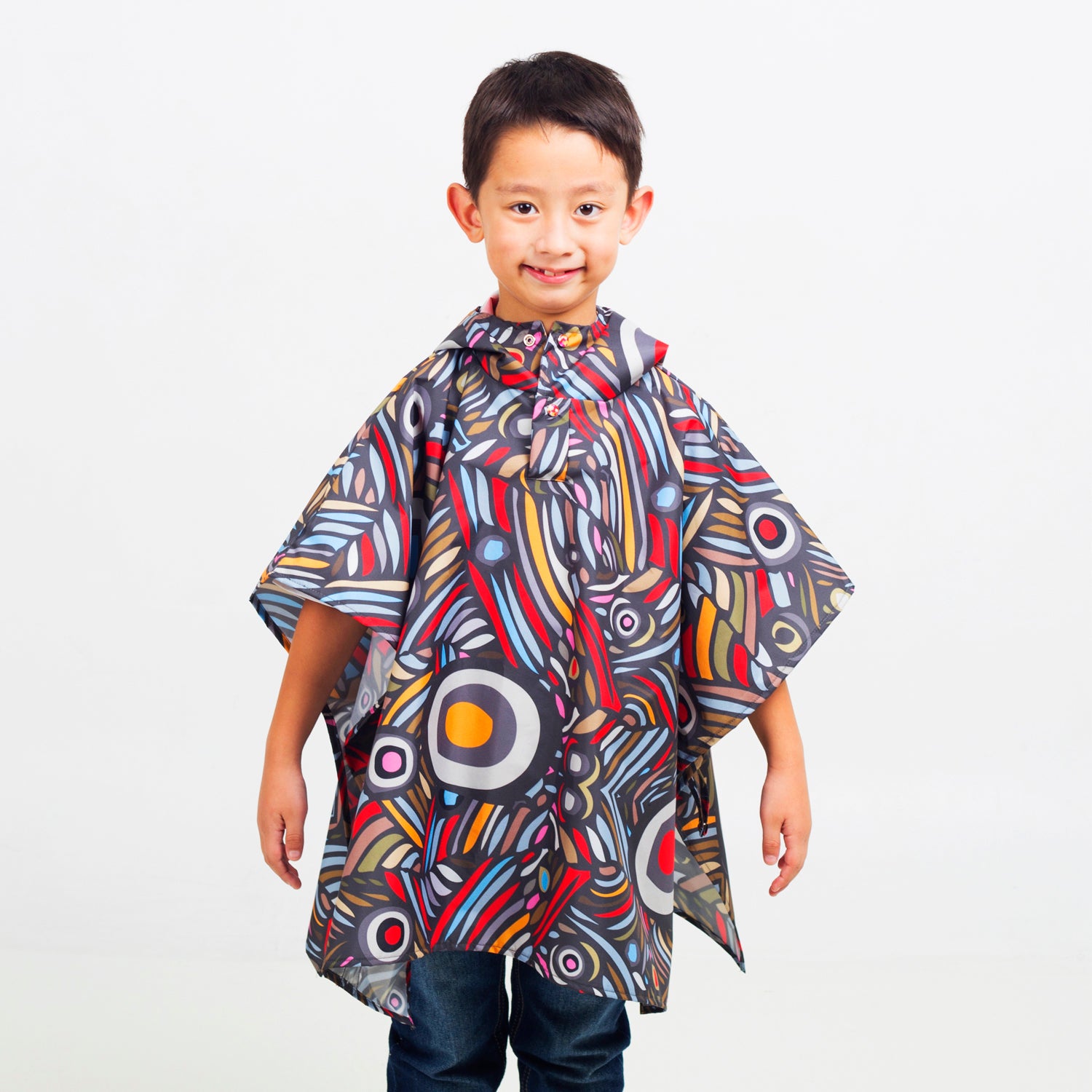 Graphic Mini Poncho Pocket