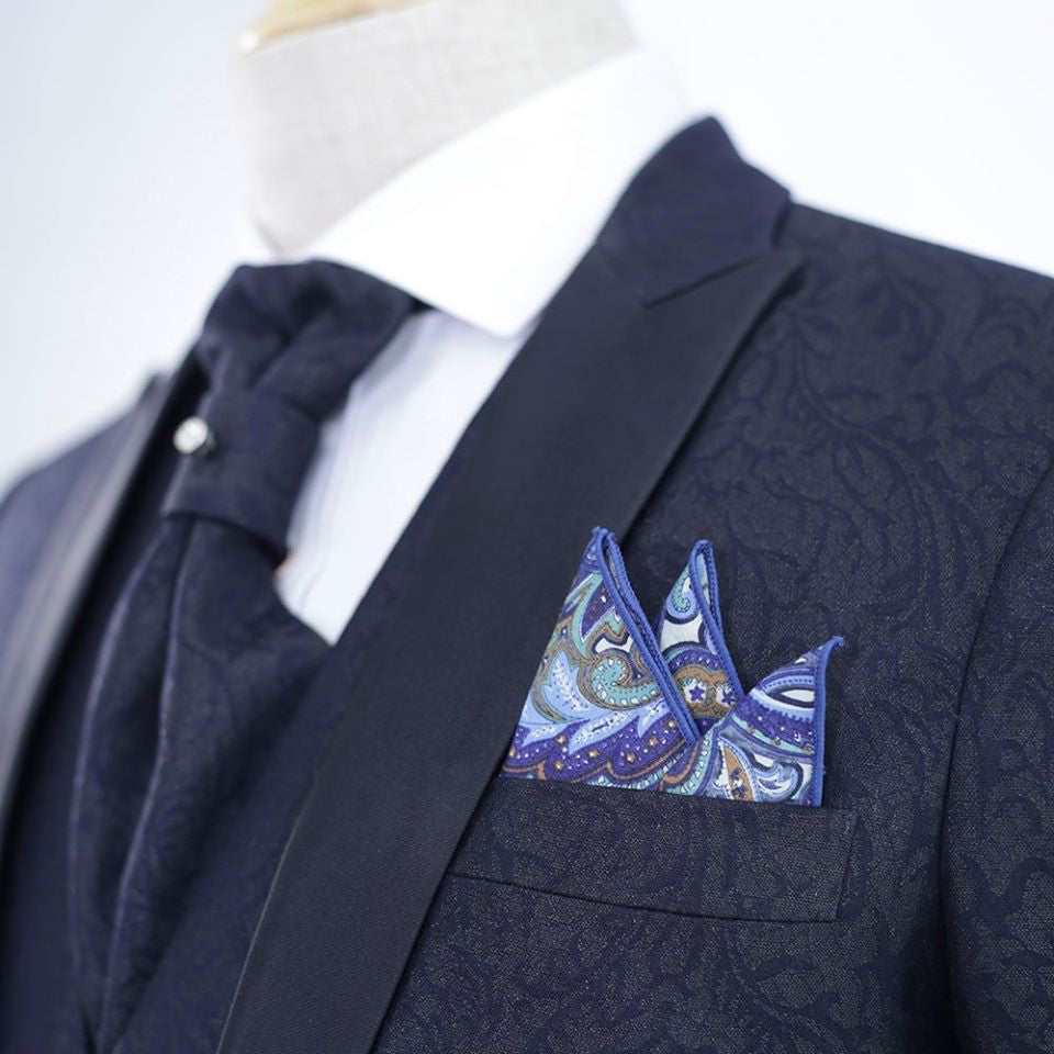 CUSTOM MADE | Vintage Blue Groom Suit